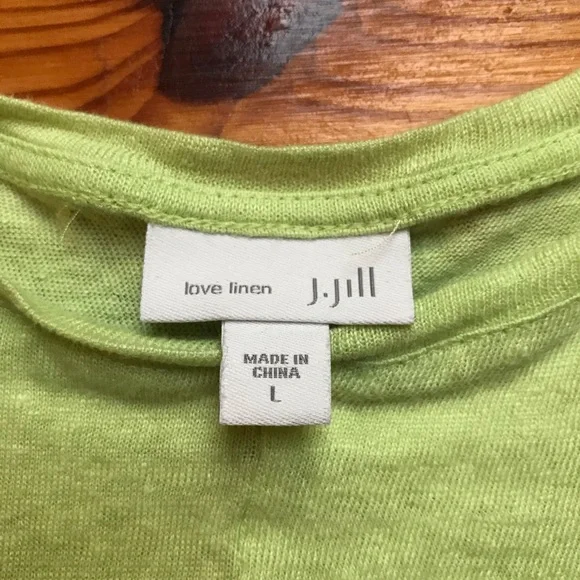 J. Jill Lime Green Linen Twist Front Sleeveless Top, EUC, L - Picture 4 of 10